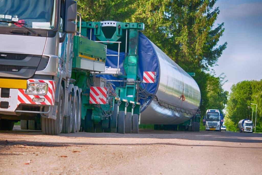 wind turbines blade on trailer